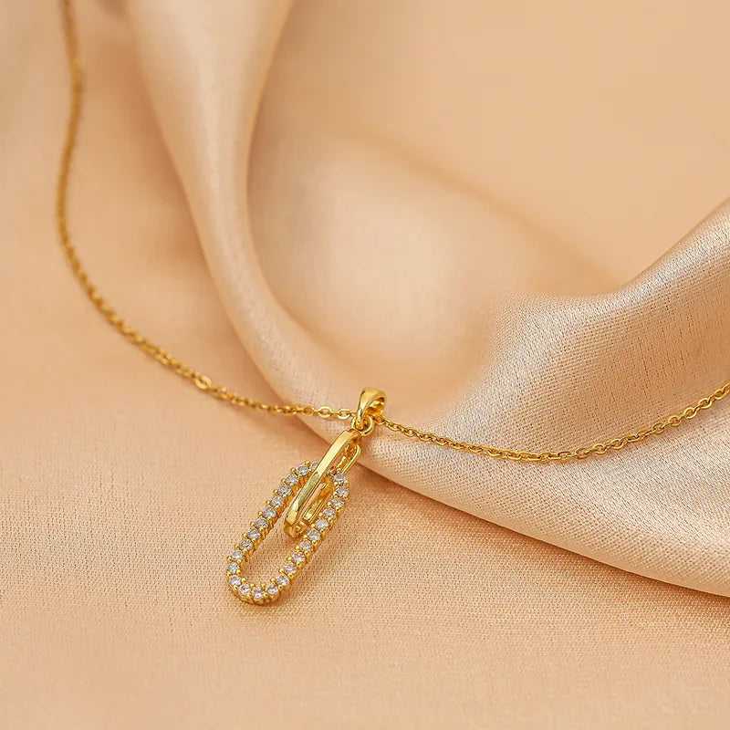 Cable Chain Gold Pendant Necklace