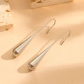 Silver Teardrop Hook Earrings