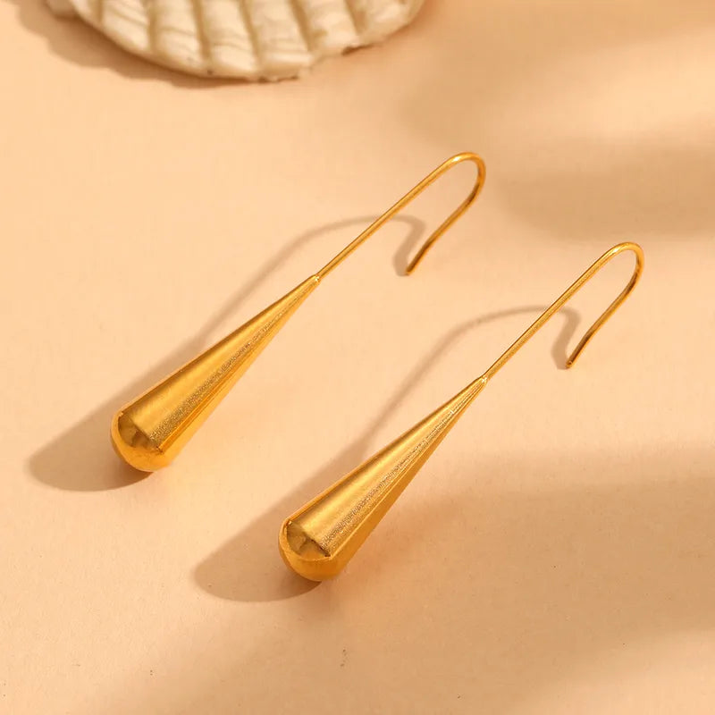 Golden Teardrop Hook Earrings
