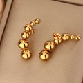 Golden Sphere Curve Earrings