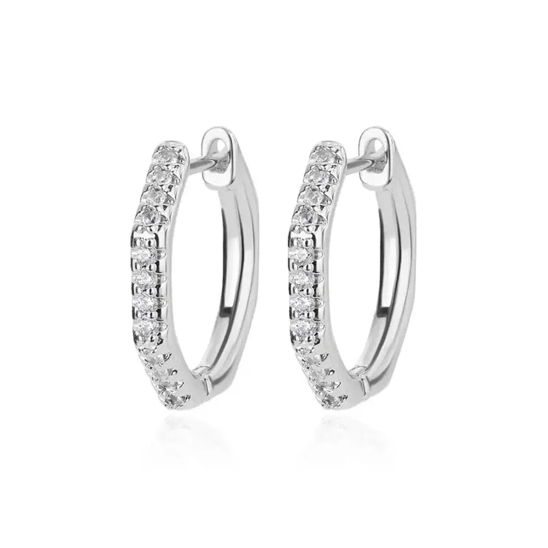 Silver Sparkle Hoop Earrings
