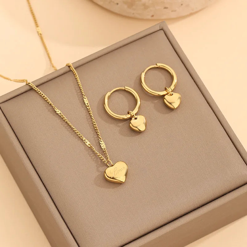 Golden Love Minimal Heart Set