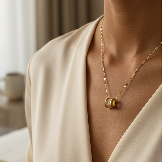 Golden Radiance Pendant Necklace