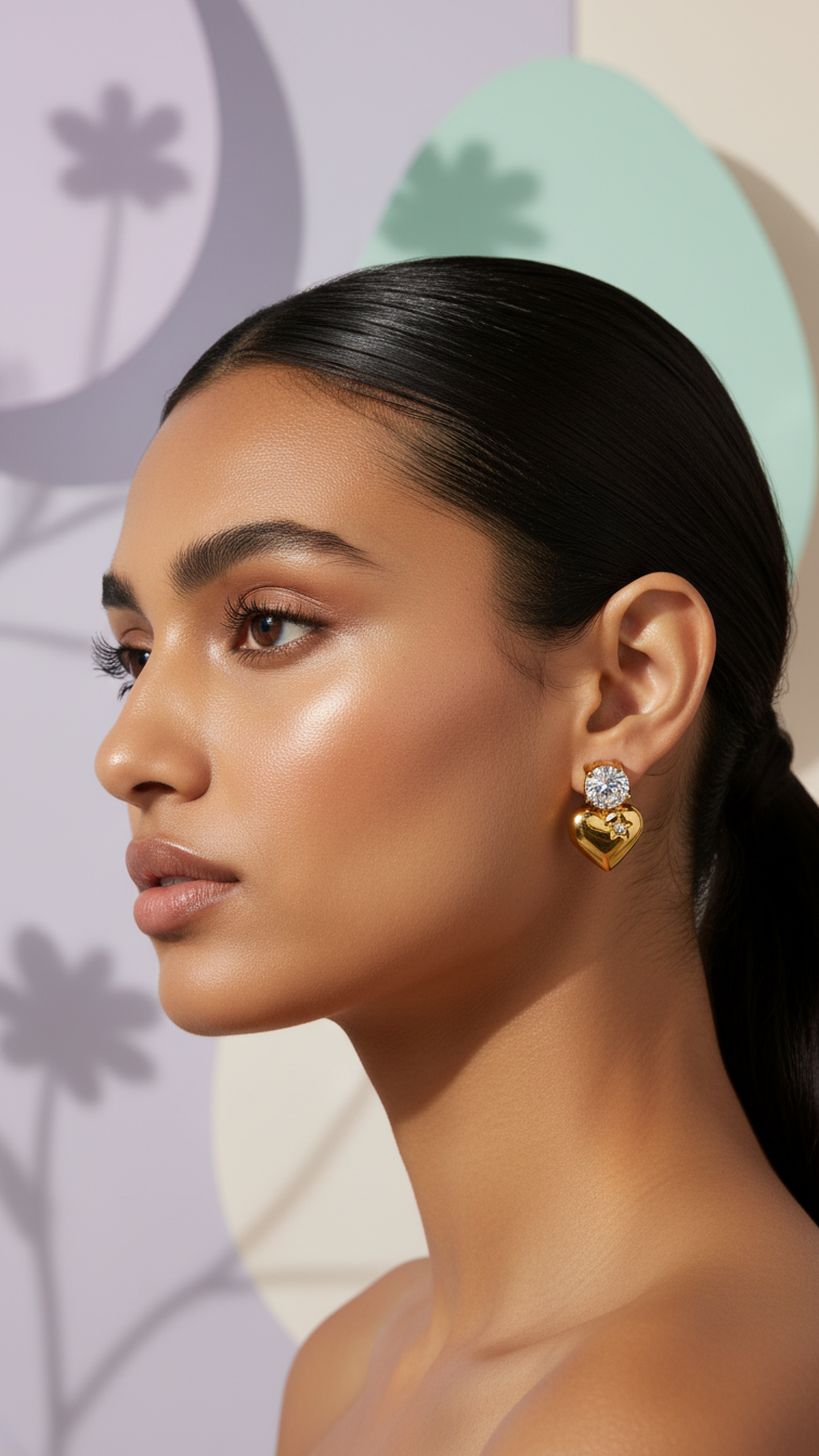 Golden Love Drops Earrings