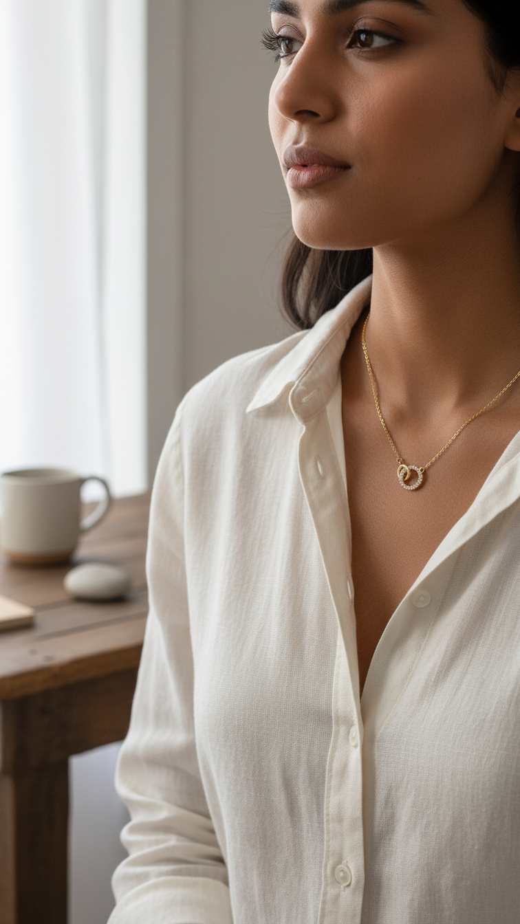 Inlay Rhinestones Pendant Necklace