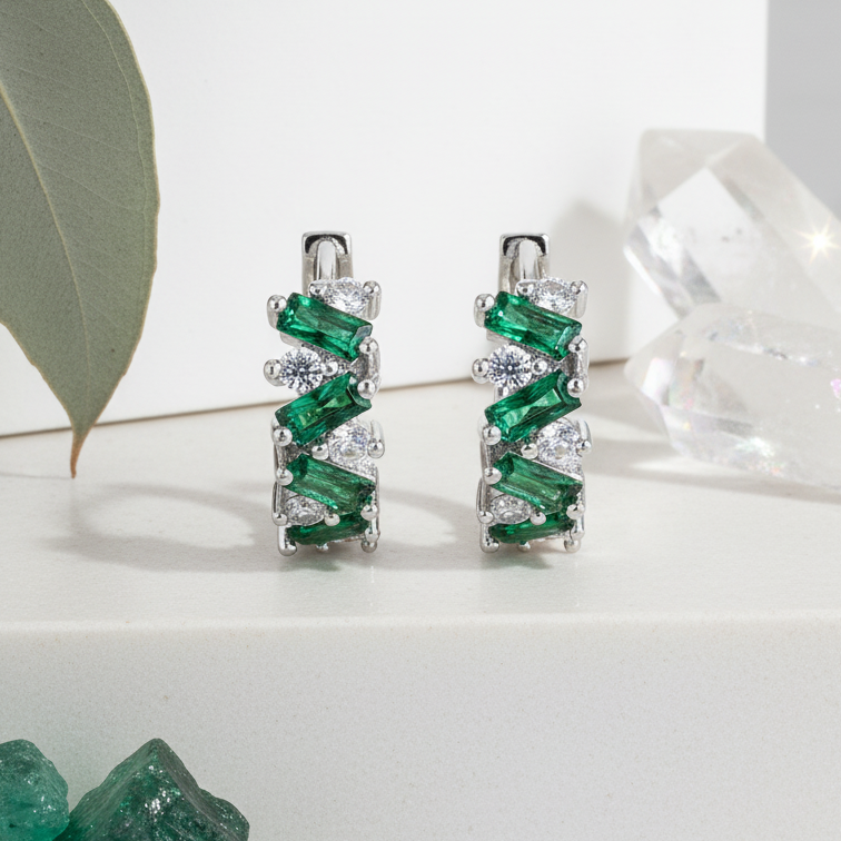 Green Luxe Hoops Earring