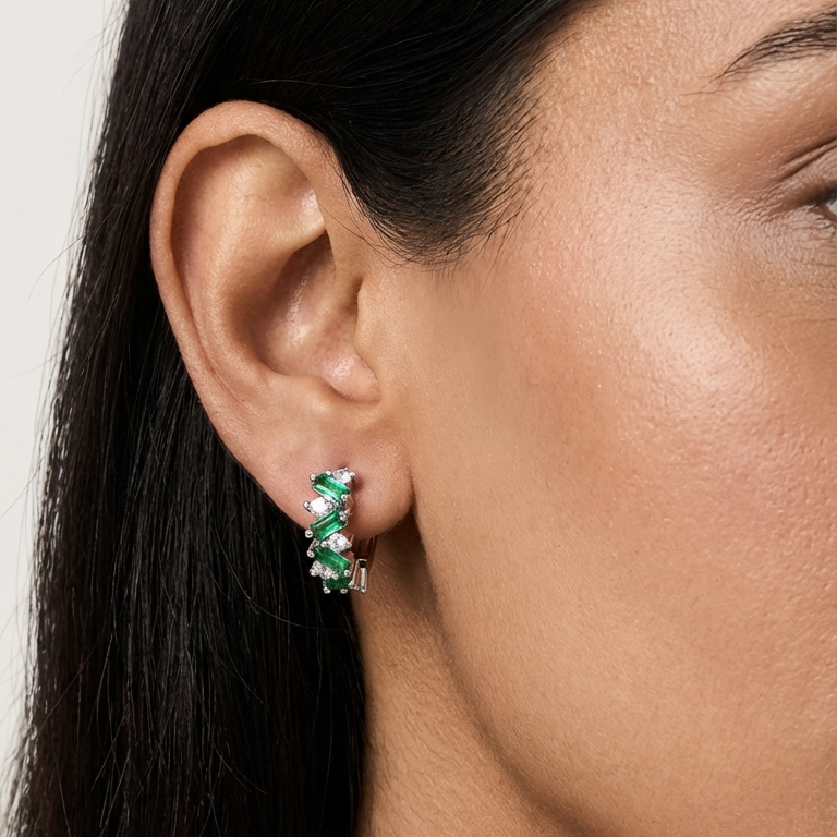 Green Luxe Hoops Earring