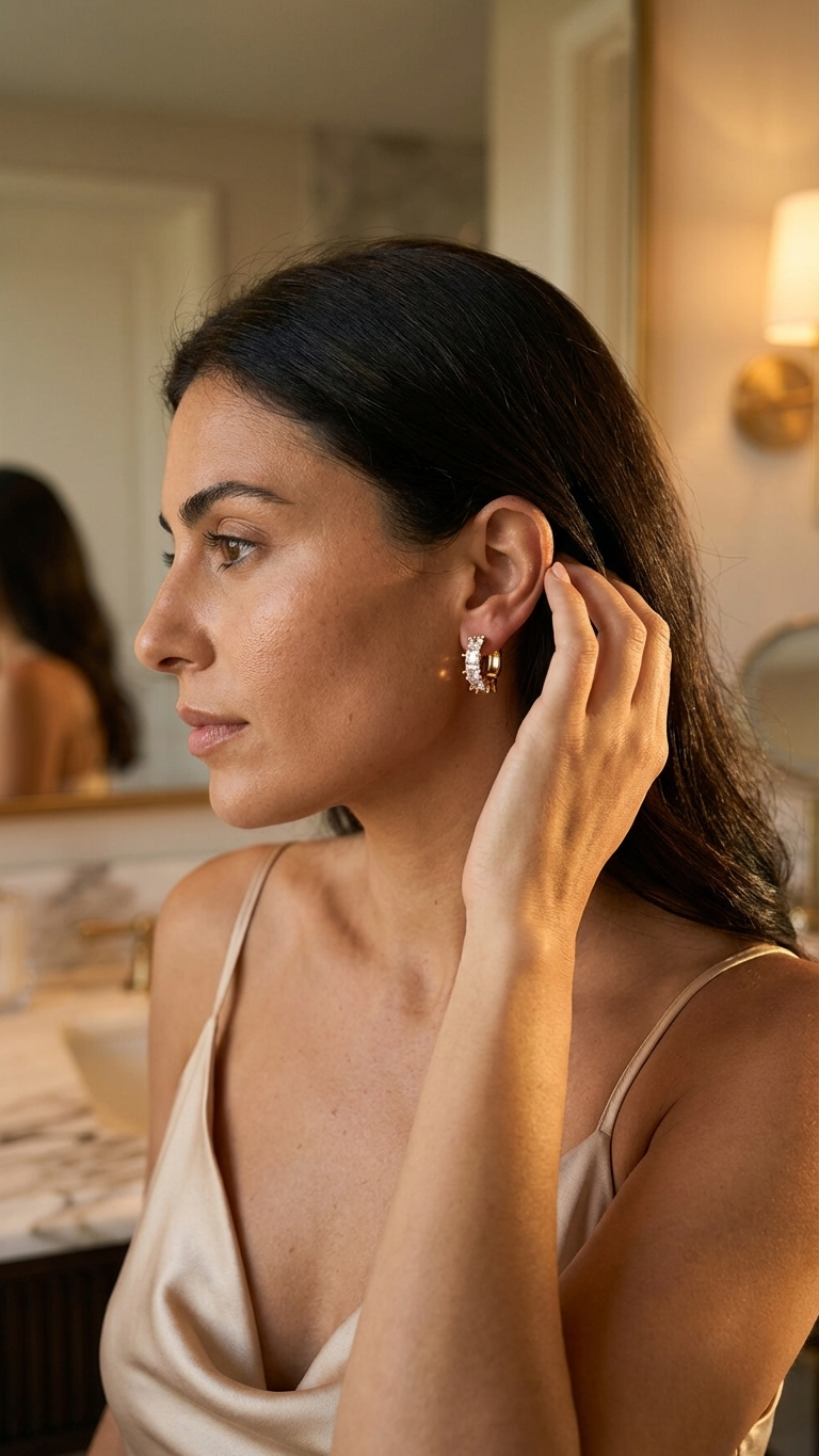 Crystal Crown Hoops Earrings